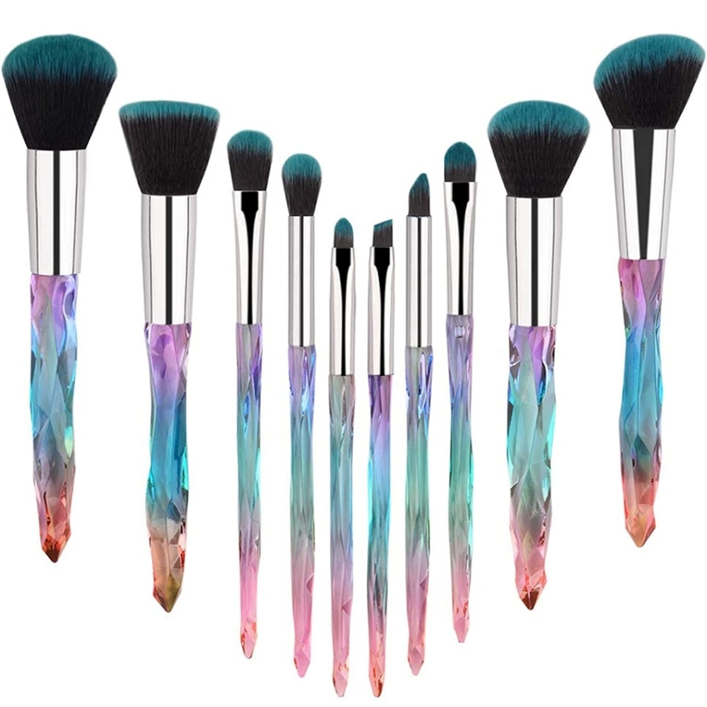 10 piece diamond/crystal make up brush set